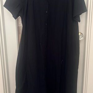 Banana Republic Black Button-Front Dress